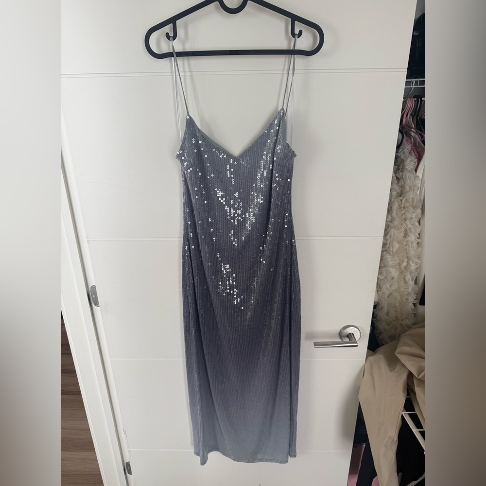 Zara Silver Sequin Dress